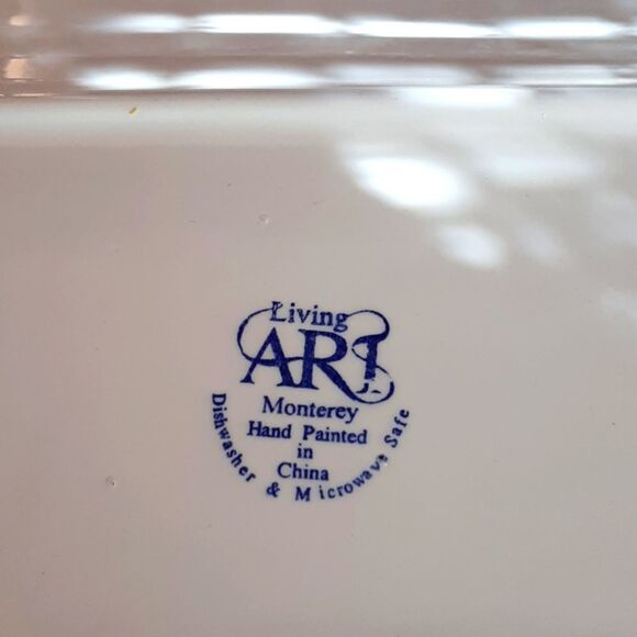 LIVING ART Ceramic Tray  Handpainted  New - Picture 4 of 11